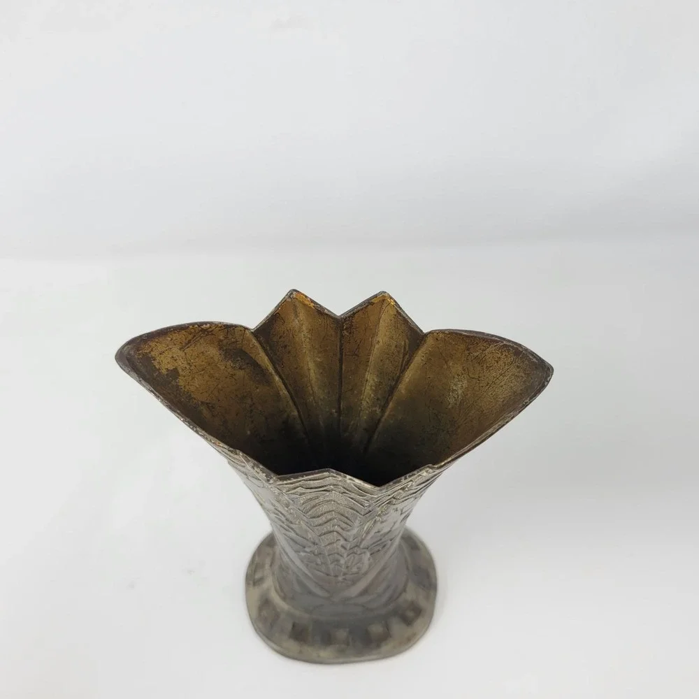 Antique Art Deco Elephant Design Fan Shaped Key Metal 6